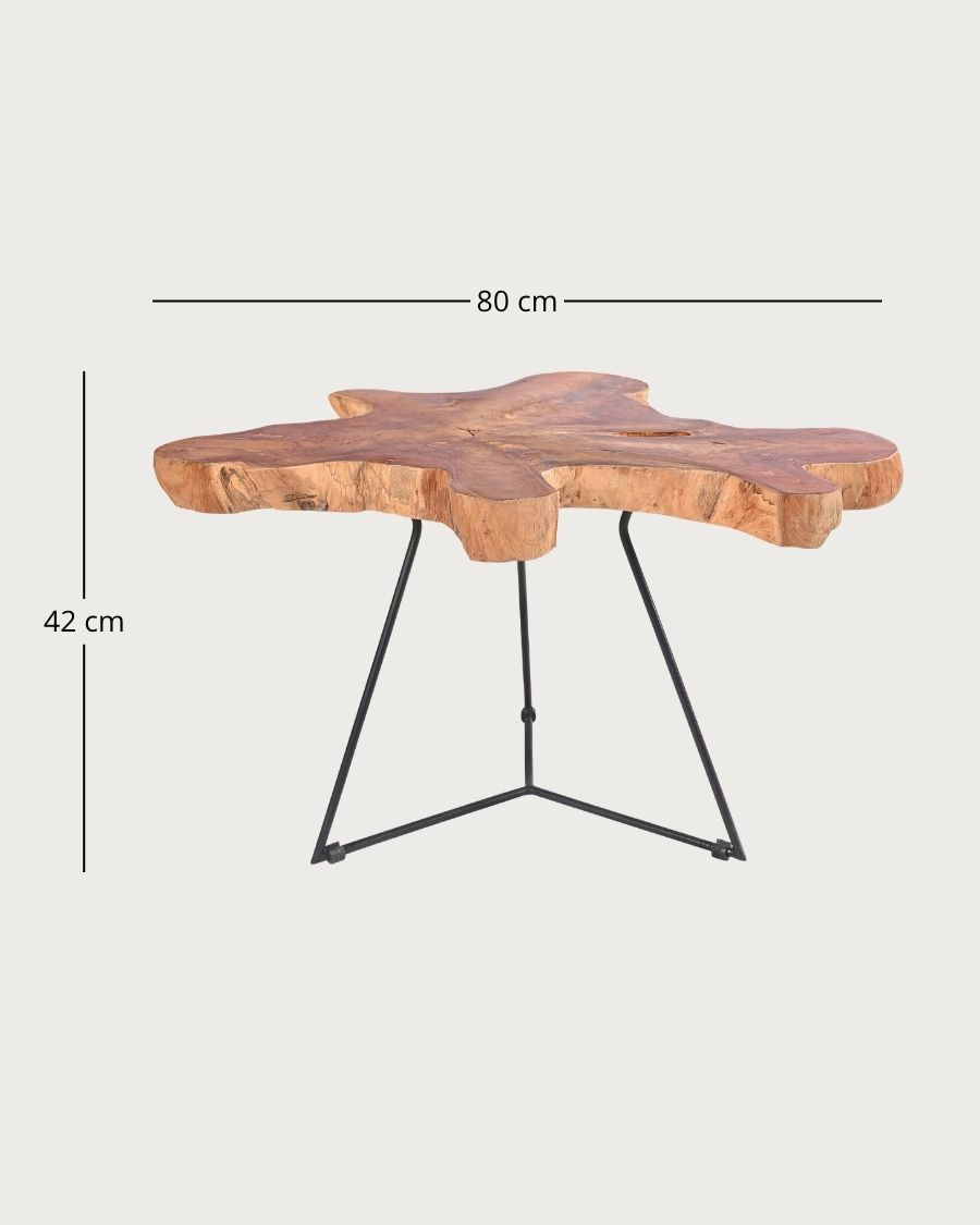 Stella - Table basse tronc en teck massif