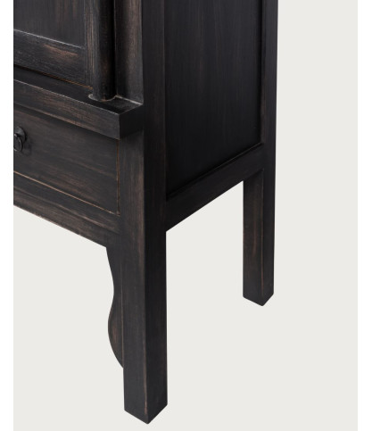 Shanghai - Armario nupcial negro patinado en madera maciza de mindi.