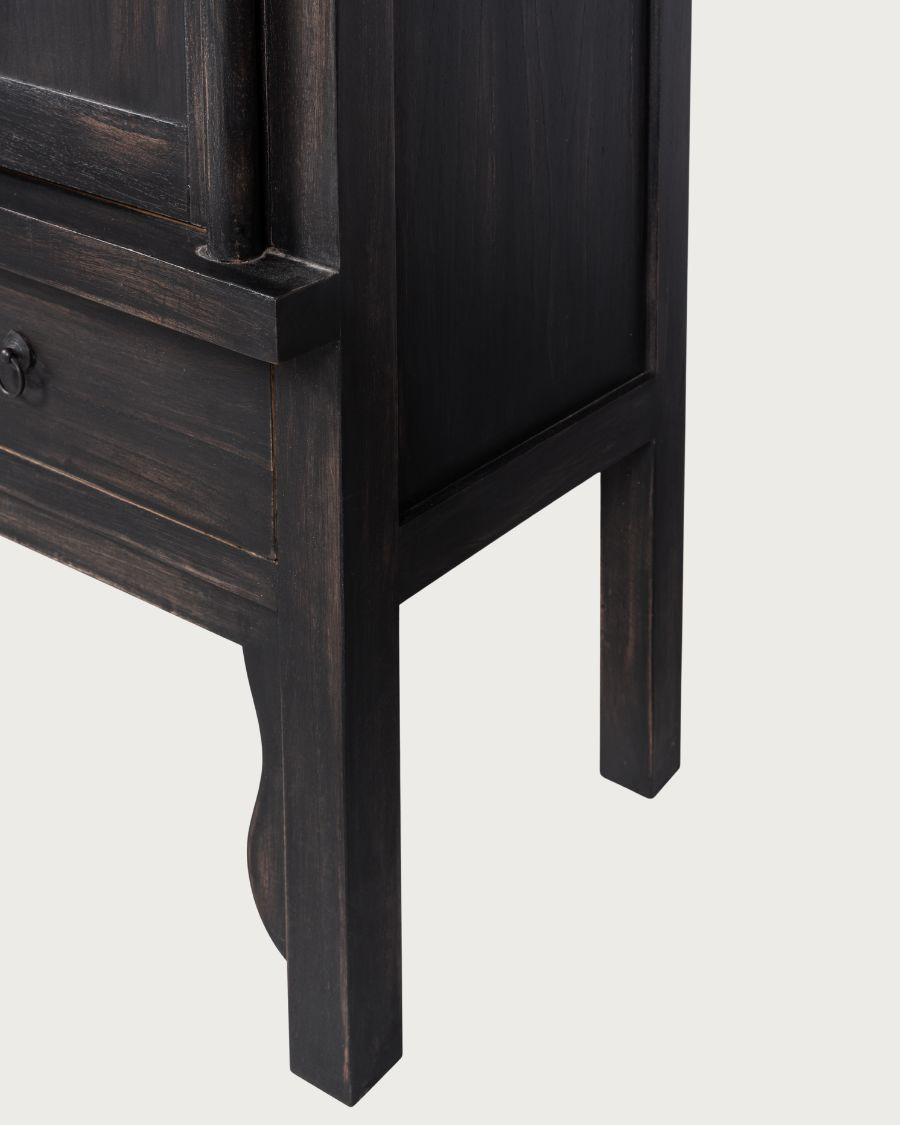 Shanghai - Armario nupcial negro patinado en madera maciza de mindi.