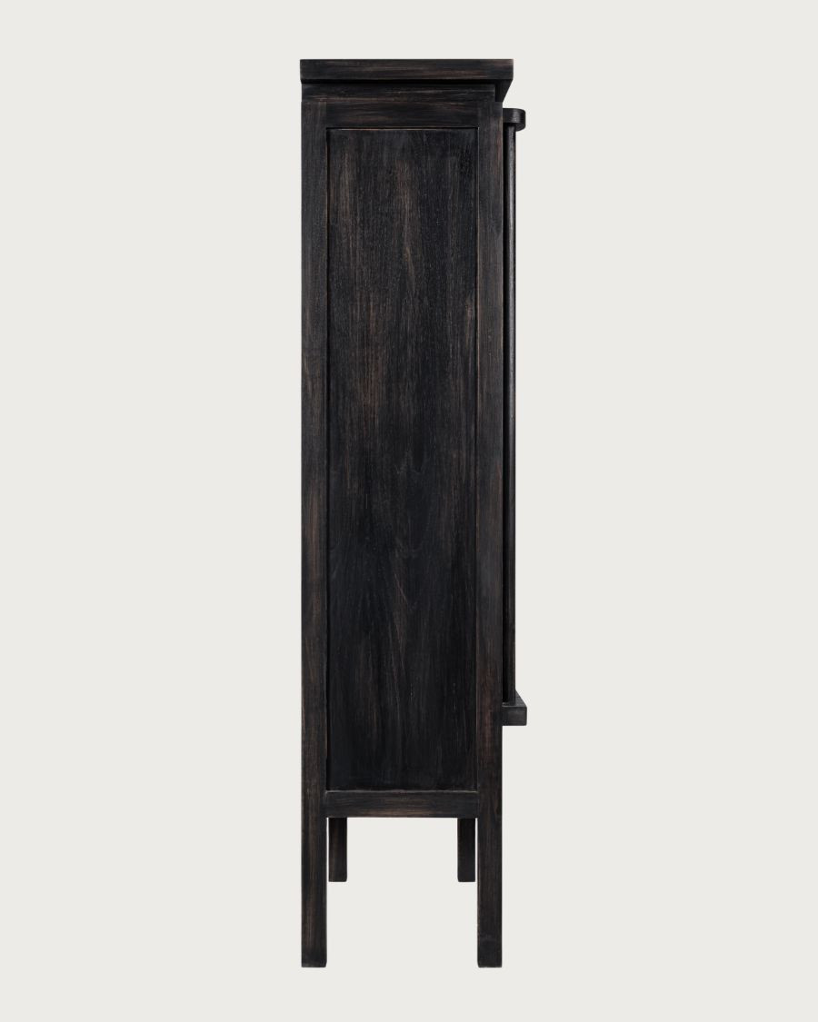 Shanghai - Armario nupcial negro patinado en madera maciza de mindi.