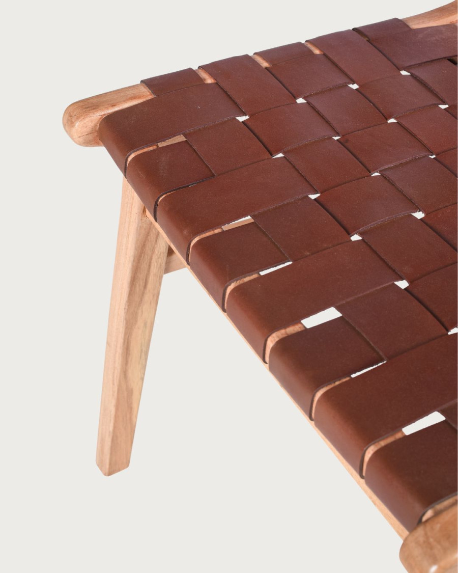 Forma - Silla de teca maciza y cuero trenzado