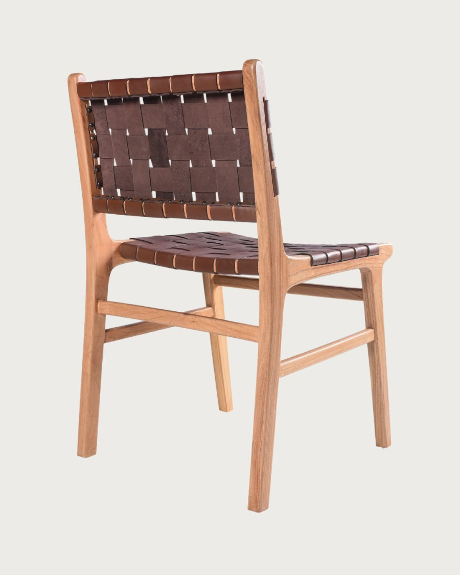 Forma - Silla de teca maciza y cuero trenzado