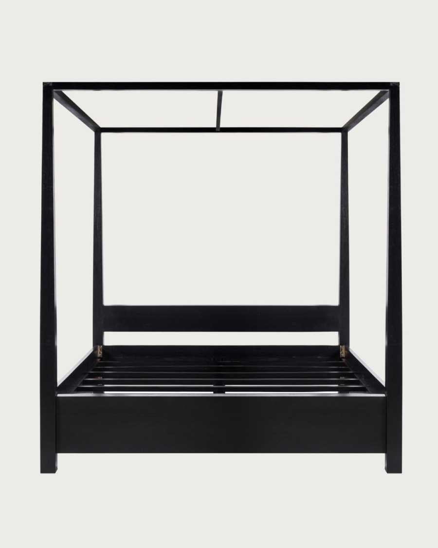 Java - Letto a baldacchino in legno di mindi nero 180 cm