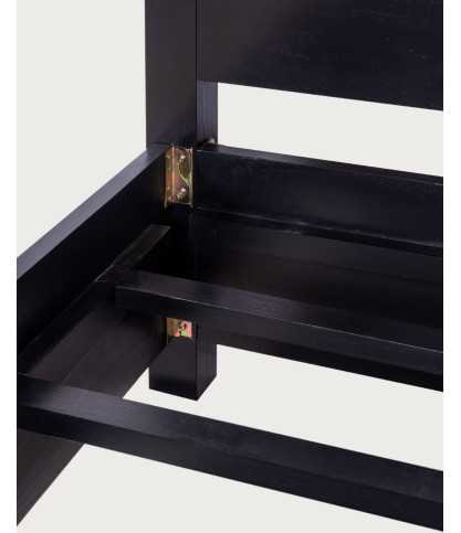 Java - Black mindi wood four-poster bed 180 cm