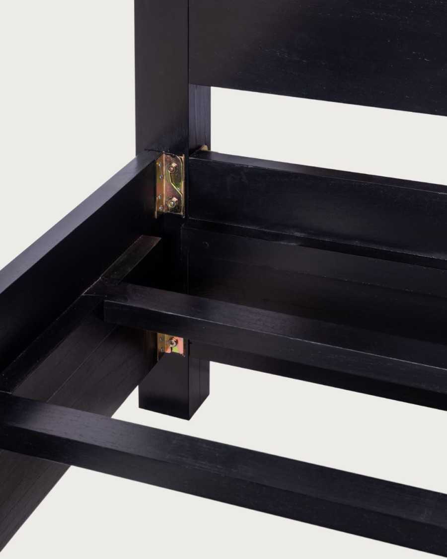 Java - Lit baldaquin en bois massif mindi noir 180 cm