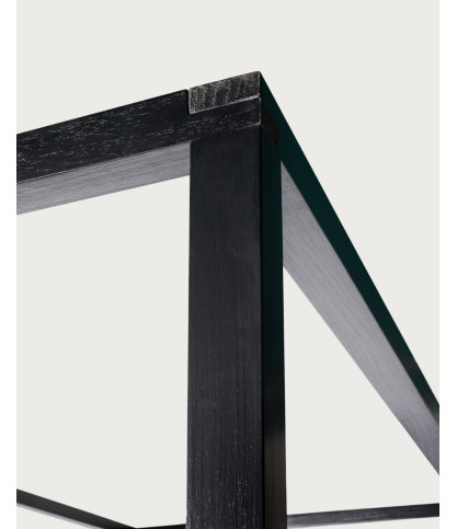 Java - Lit baldaquin en bois massif mindi noir