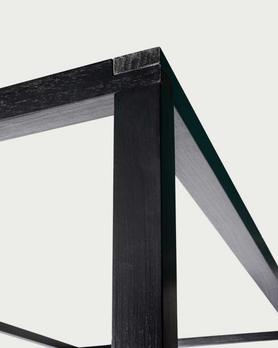 Java - Black mindi wood four-poster bed 180 cm