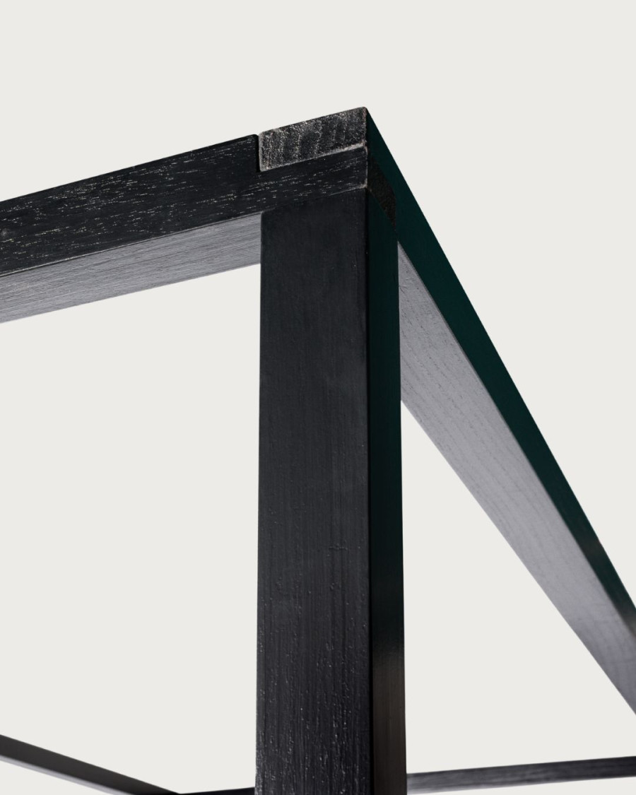 Java - Lit baldaquin en bois massif noir