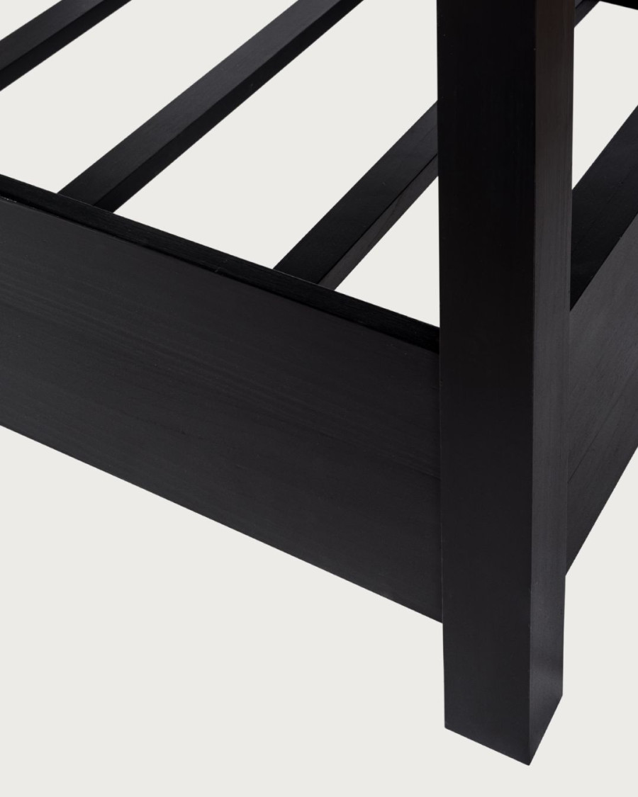 Java - Lit baldaquin en bois massif noir