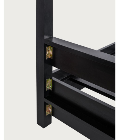 Java - Black solid mindi wood four-poster bed