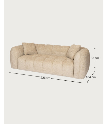 Nuage – 3-Sitzer-Sofa in khakifarbenem Stoff