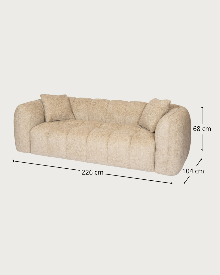 Nuage – 3-Sitzer-Sofa in khakifarbenem Stoff