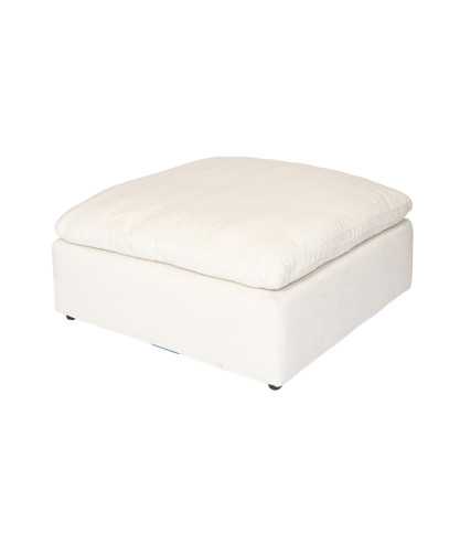 Cloud beige - Beige linnen poef