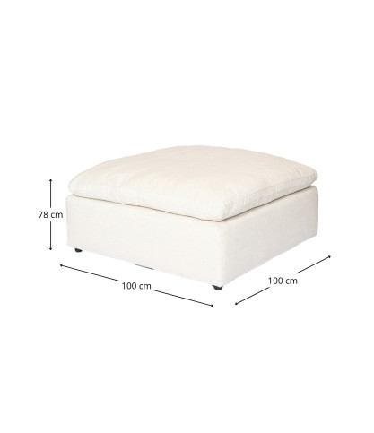 Cloud - Pouf en lin beige