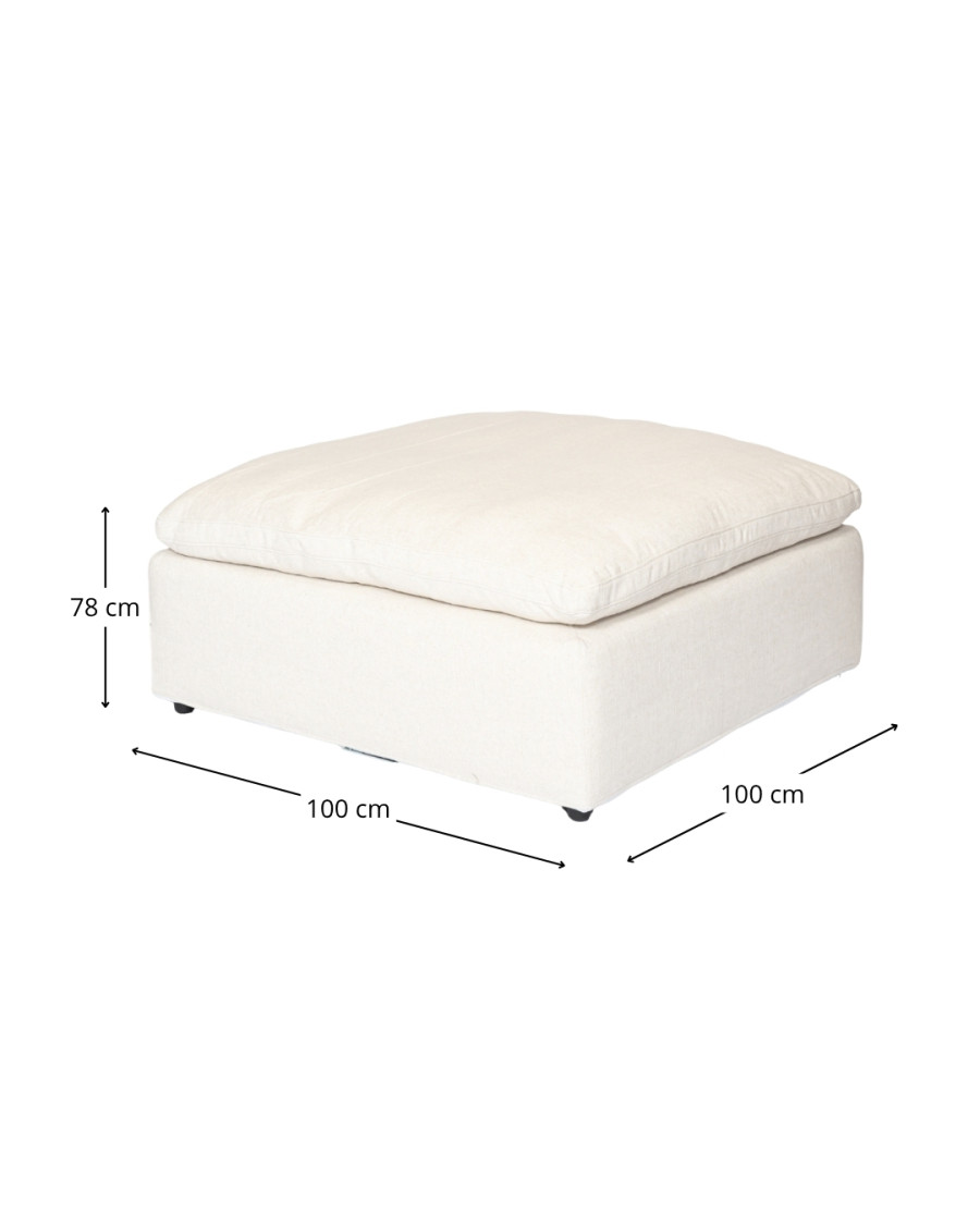 Cloud - Pouf en lin blanc