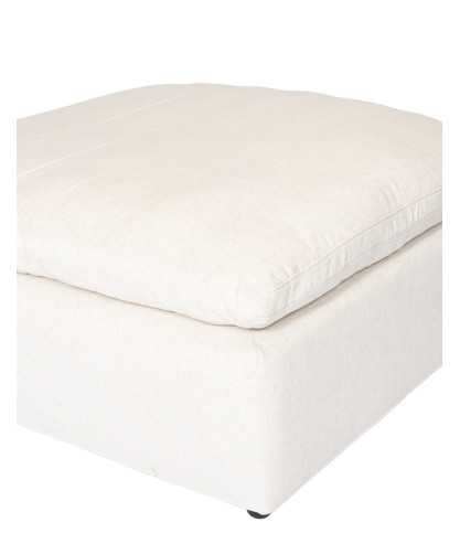 Cloud beige - Beige linen pouf