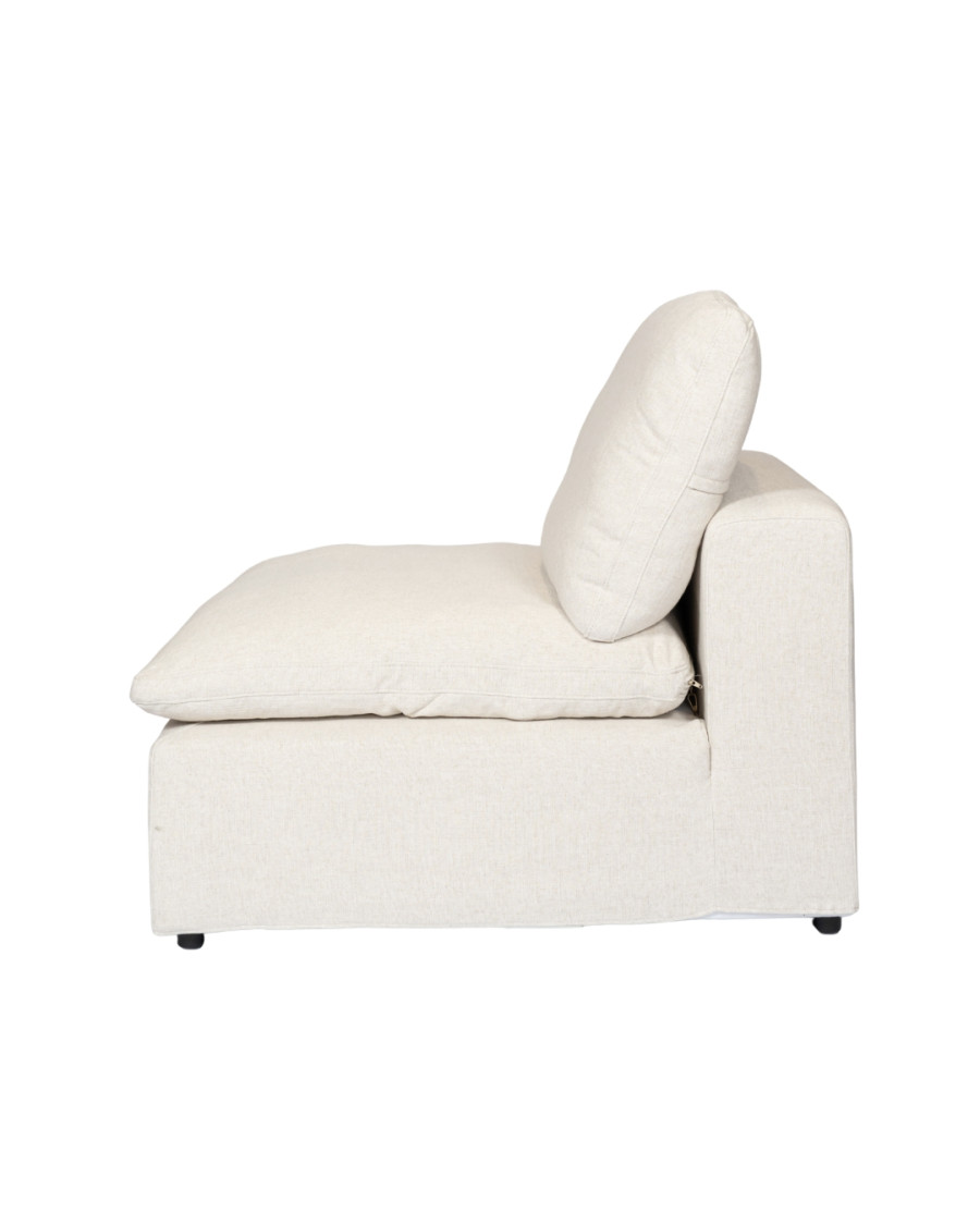 Cloud - 1-seater chaise lounge in beige linen