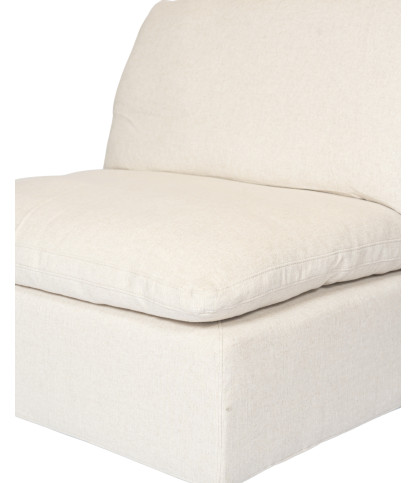 Cloud - 1-seater chaise lounge in beige linen
