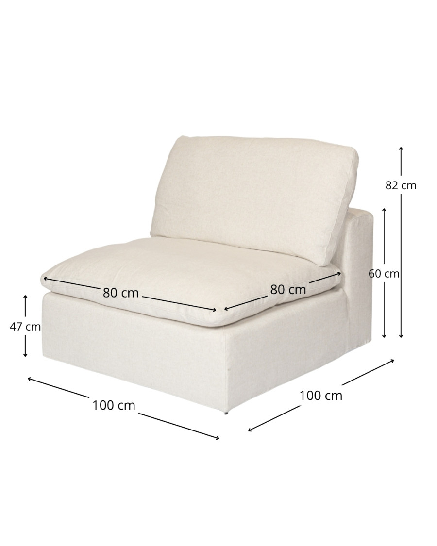 Cloud - Chauffeuse 1 place en lin beige