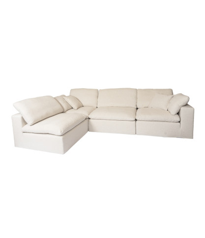 Cloud beige - Canapé en lin beige modulable 3 ou 4 places