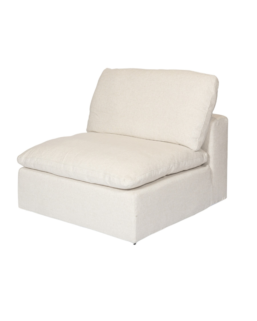 Cloud - Divano modulare in lino beige, configurazione a 3 o 4 posti o angolare.