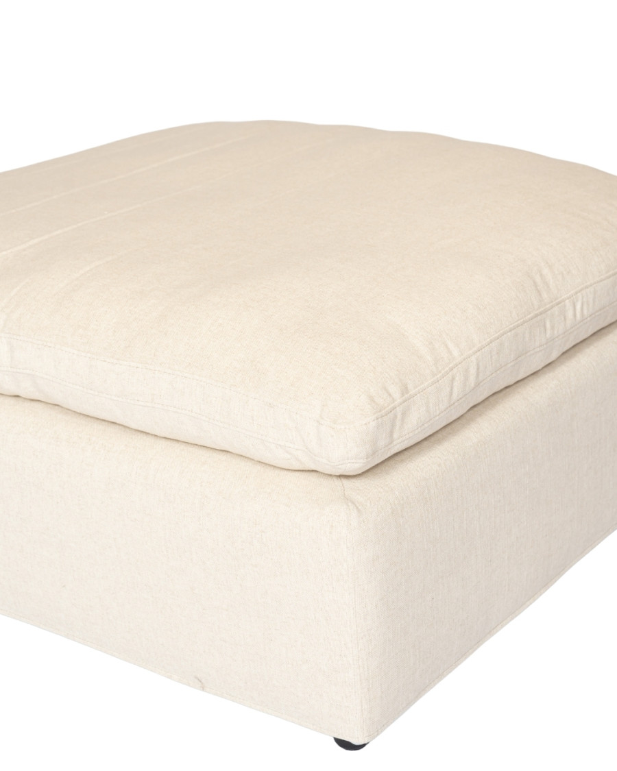 Cloud - Divano modulare in lino beige, configurazione a 3 o 4 posti o angolare.