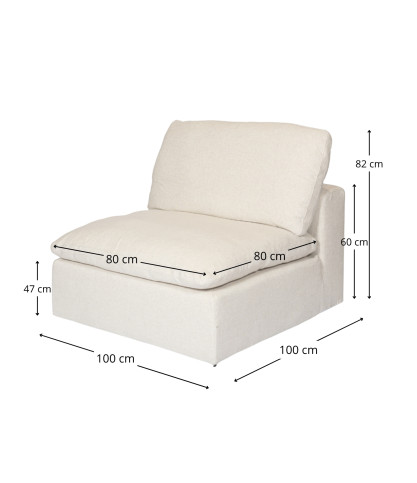 Cloud - Sofá modular en lino beige, de 3 o 4 plazas o en configuración de esquina.