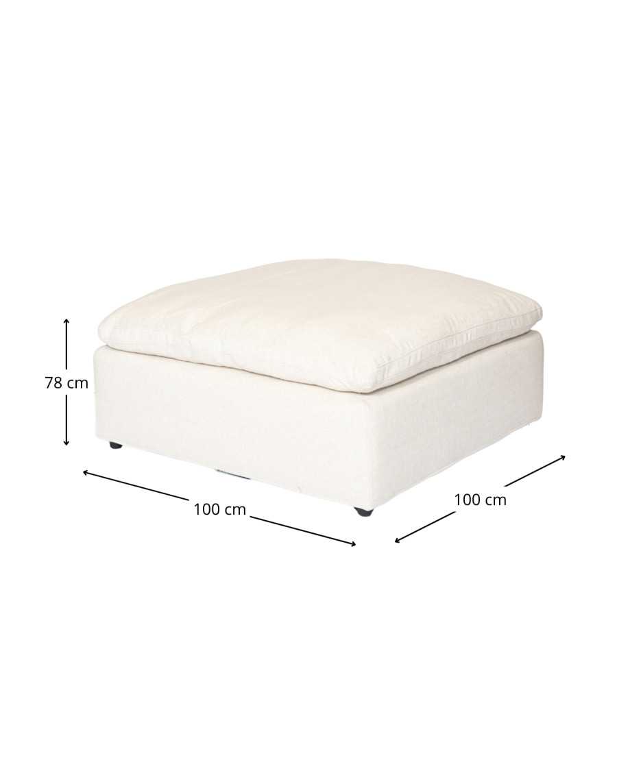 Cloud beige - Modulaire beige linnen bank, 3 of 4 zits