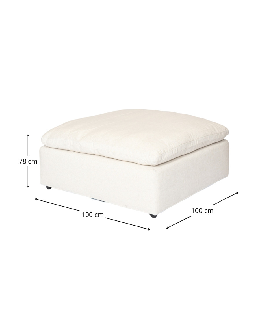 Cloud - Modular sofa in beige linen, 3 or 4 seater or corner configuration