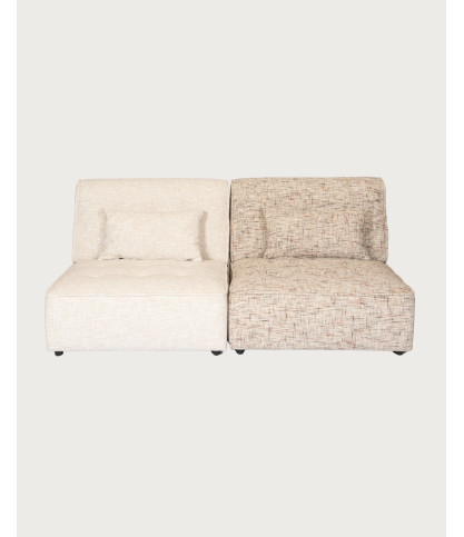 Élise - Canapé modulable composé de 2 chauffeuses et méridienne, avec ou sans pouf