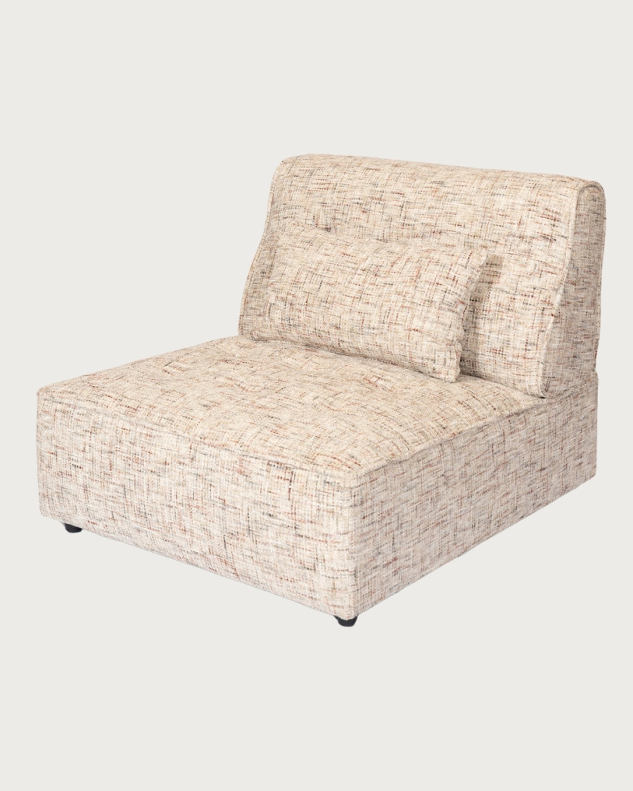 Elise - Eenpersoonsfauteuil in beige of witte stof met kussen