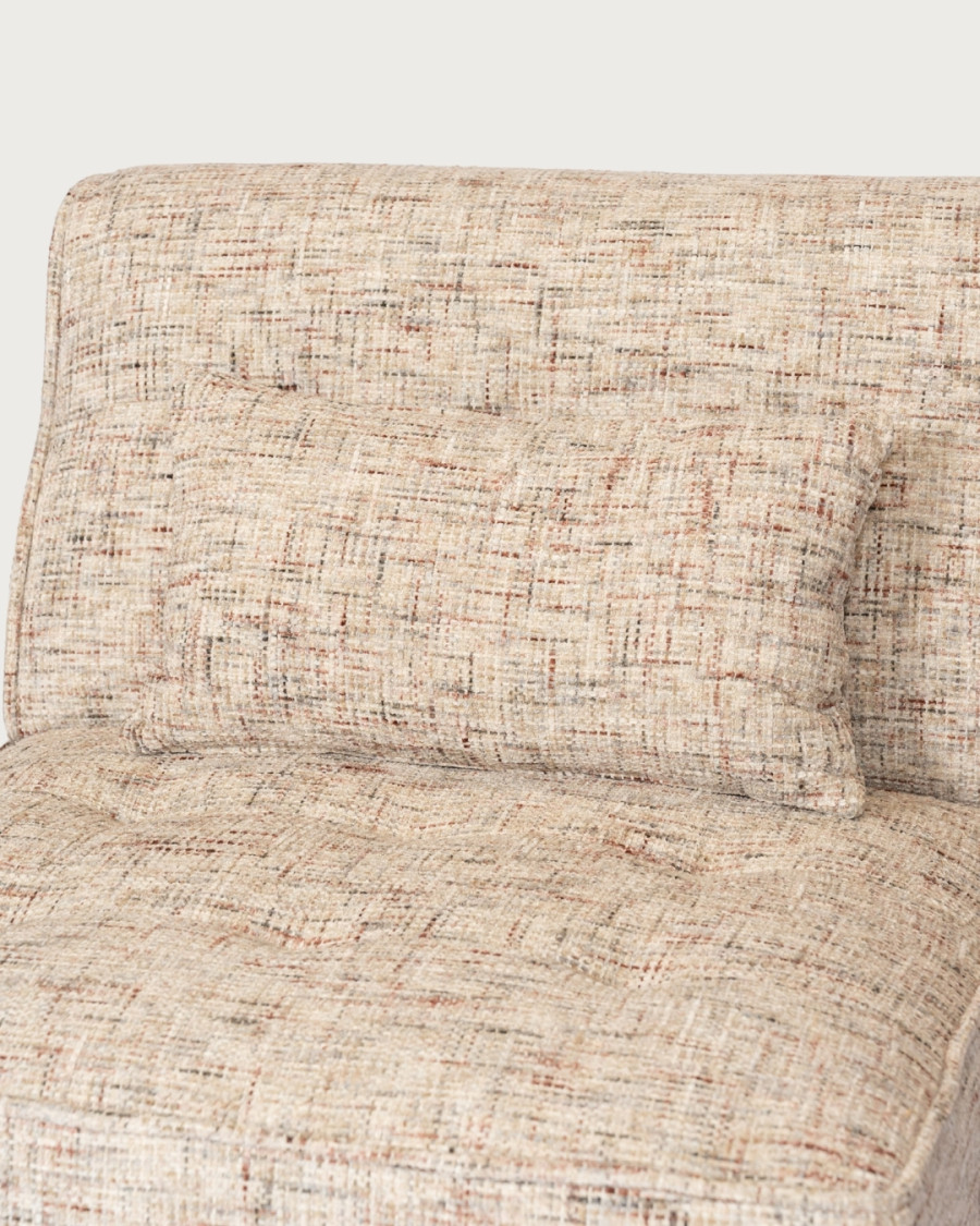 Élise - Chauffeuse 1 place en tissu beige ou blanc coussin