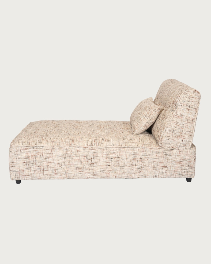 Élise - Méridienne 1 place en tissu avec coussin