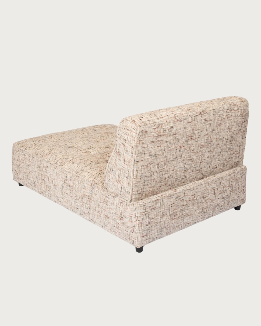 Élise - Méridienne 1 place en tissu beige avec coussin