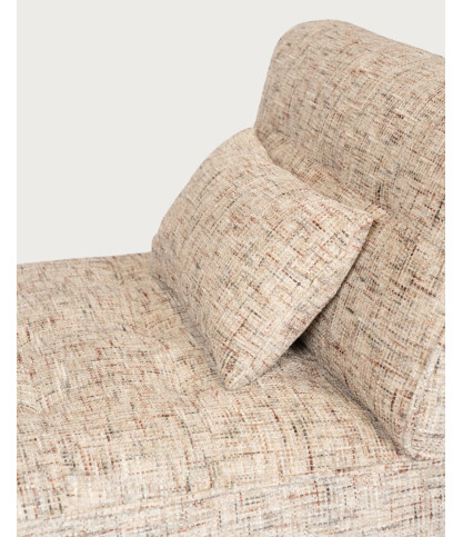 Élise - Méridienne 1 place en tissu avec coussin