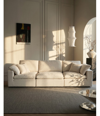 Cloud - Canapé en lin beige 3 ou 4 places ou version d'angle