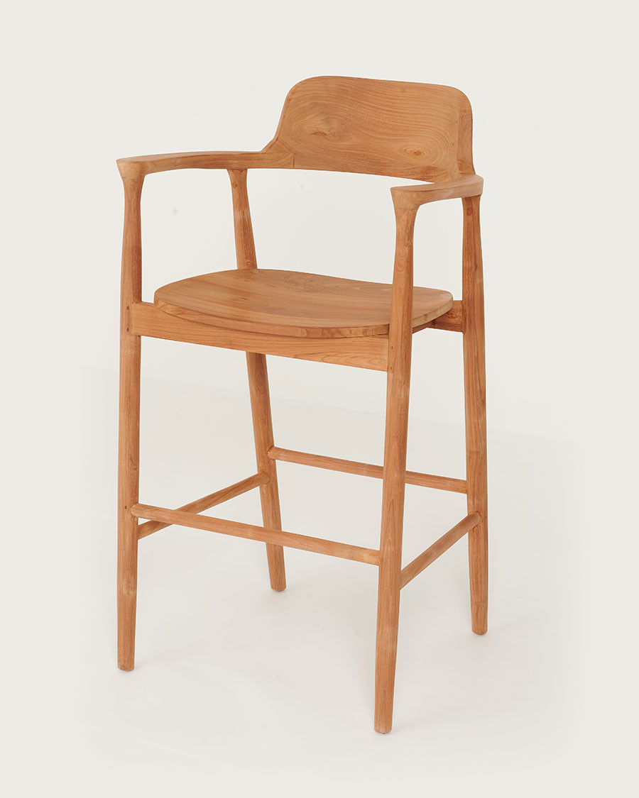 Singo - Solid teak bar chair