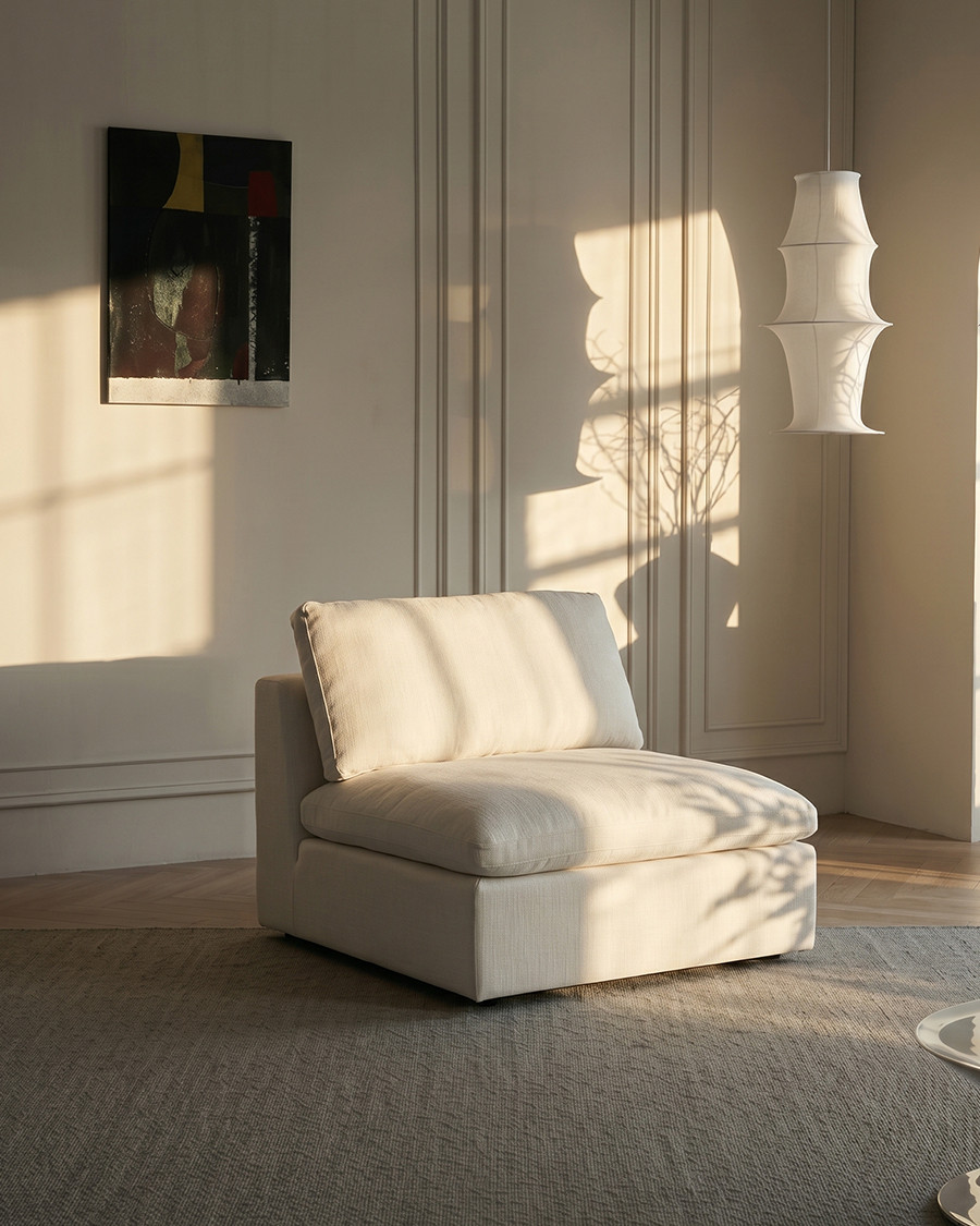 Cloud - Fauteuil en lin beige