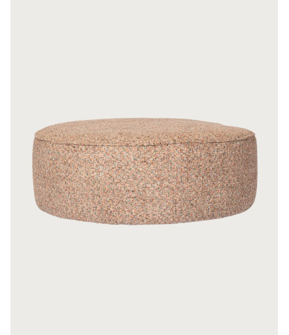 Elise - Ronde poef van beige stof