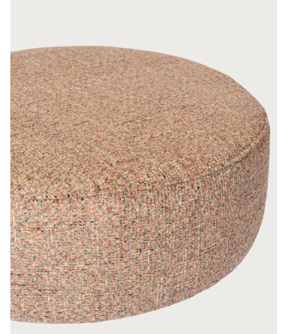 Élise - Pouf rond en tissu beige