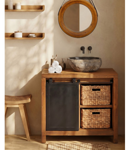 Boxel - Muebles de baño fabricados con madera de teca reciclada.