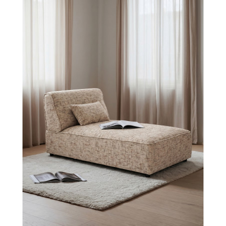 Élise - Méridienne 1 place en tissu beige