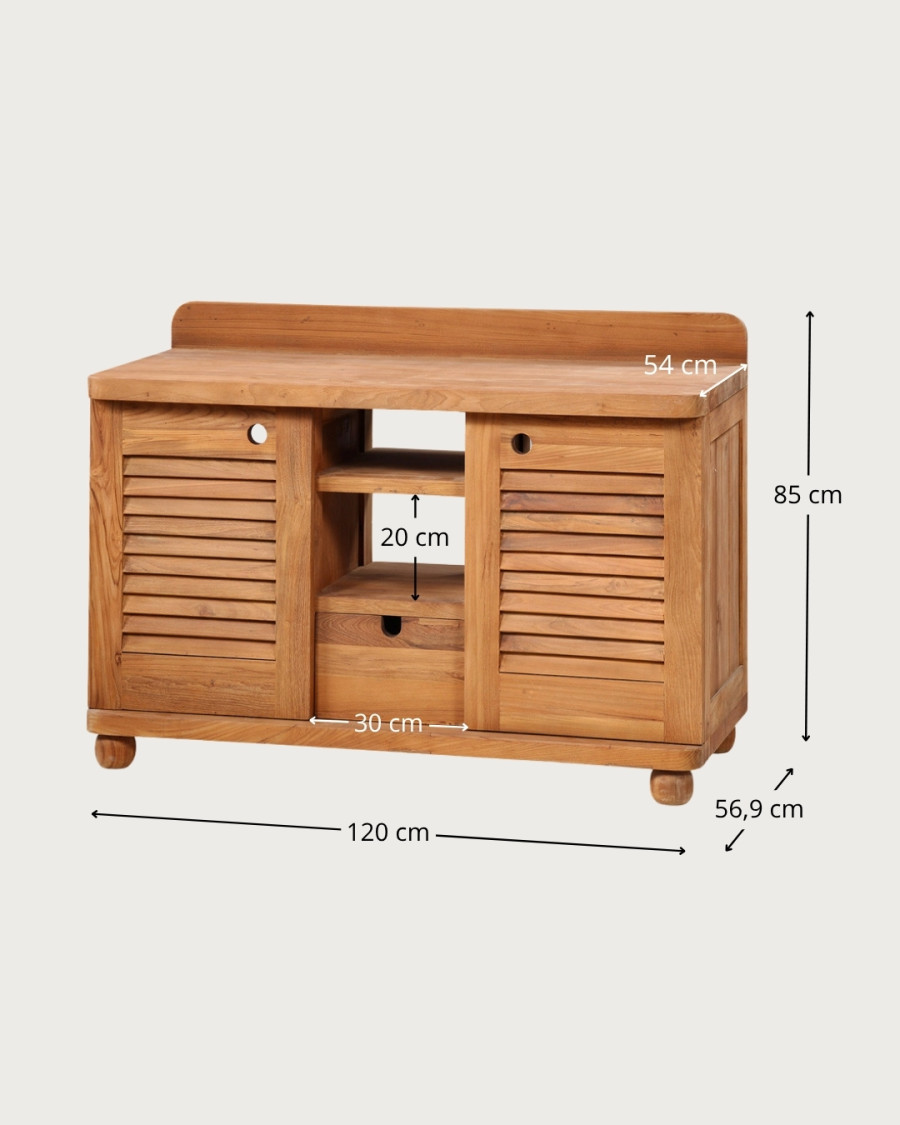 Eclipse - Meuble de salle de bain en teck massif 120 cm