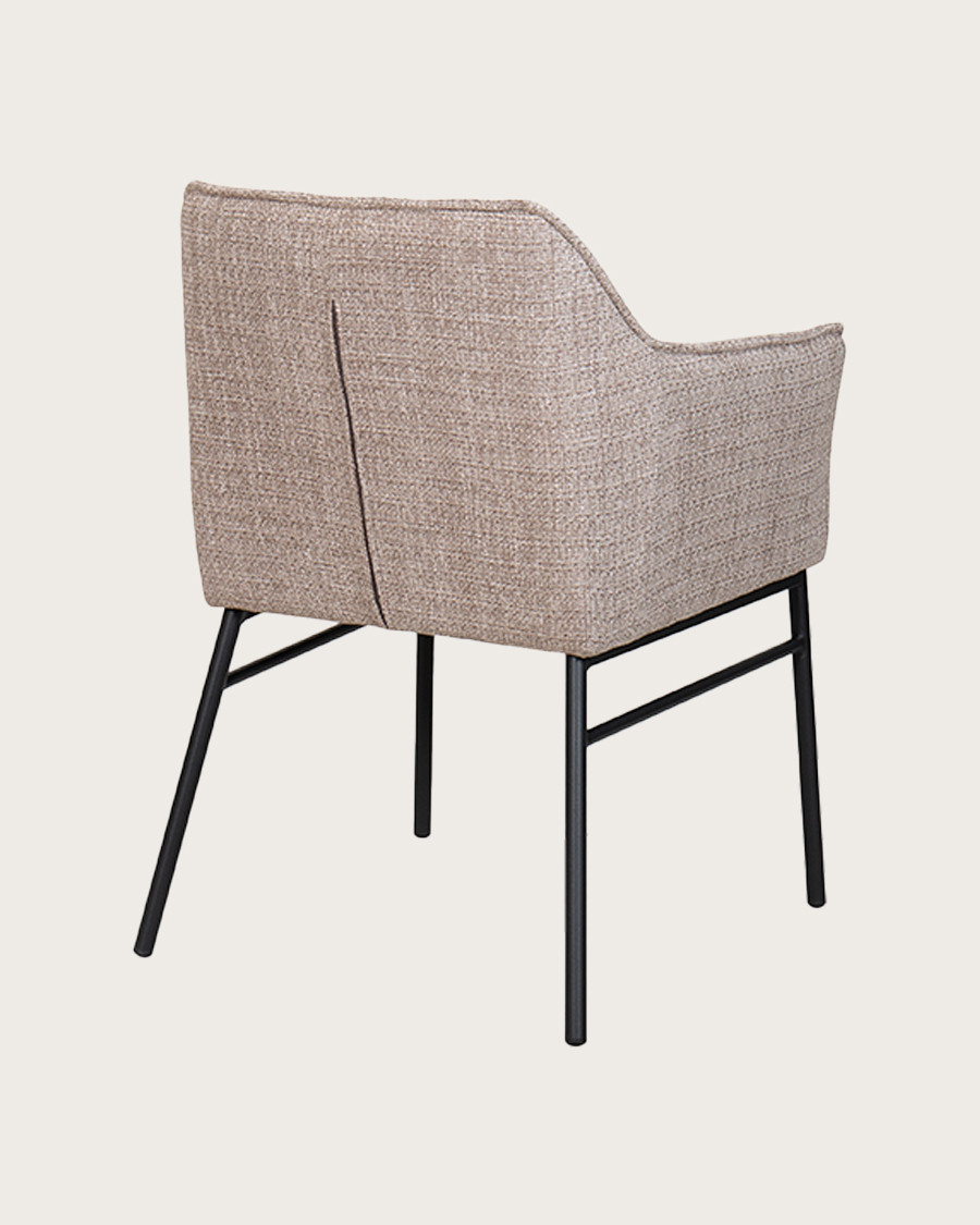 Chacha - Lot de 2 Chaises en tissu Taupe et pieds métal