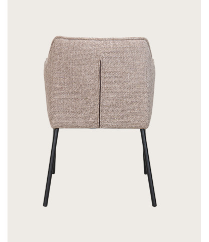 Chacha - Lot de 2 Chaises en tissu Taupe et pieds métal