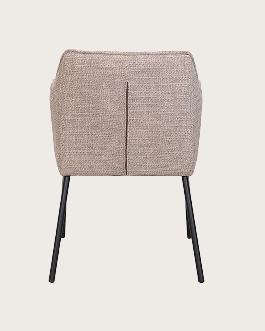 Chacha - Lot de 2 Chaises en tissu Taupe et pieds métal
