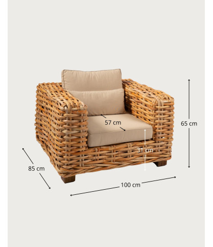 Weaverly - Fauteuil de jardin en rotin tressé