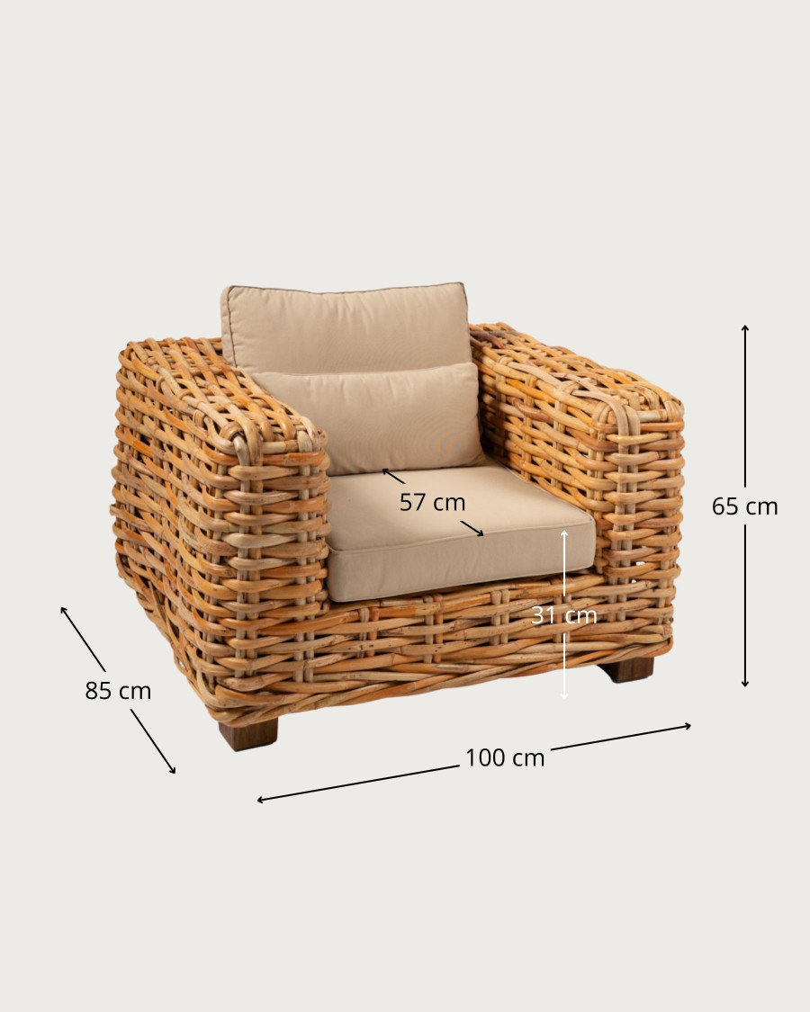 Weaverly - Woven rattan garden armchair