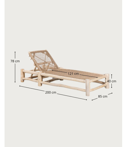 Jaya - Tumbona reclinable de madera