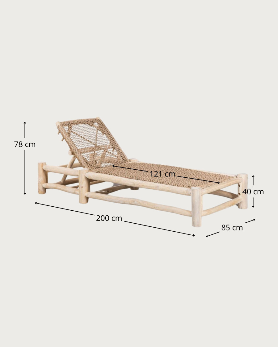 Jaya - Bain de soleil inclinable en bois